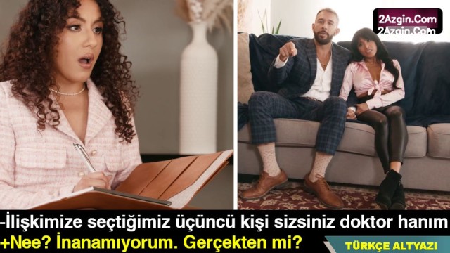 Evli çift gittikleri terapist kadını baştan çıkarıp üçlü seks yaptılar